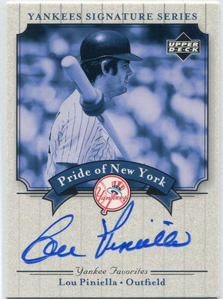 Lou Piniella 2003 Upper Deck Pride of NY Autographed Card #PN-LP