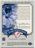 Lou Piniella 2003 Upper Deck Pride of NY Autographed Card #PN-LP