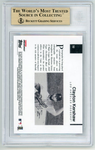 Clayton Kershaw 2020 Topps On Demand Black & White #32 Beckett GM 9.5