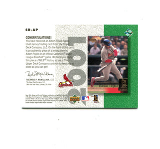 2004 Fleer Ultra Hitting Machines Albert Pujols Game-Worn Jersey Card #  HM-AP