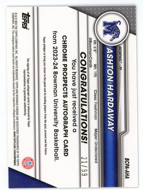 Ashton Hardaway 2024 Topps Bowman U Chrome Autographed #BCPA-AHA
