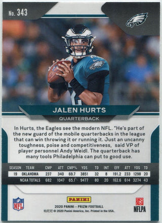 Jalen Hurts 2020 Panini Prizm Black & White Negative RC #343