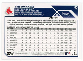Triston Casas 2023 Topps Series One #92 Card