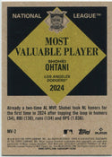 Shohei Ohtani 2025 Topps Update Most Valuable Player Card #MV-2