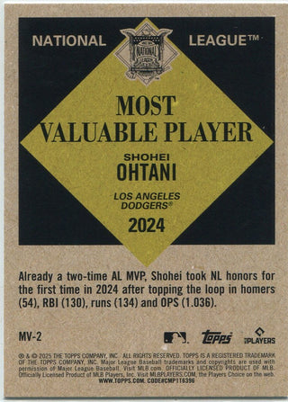 Shohei Ohtani 2025 Topps Update Most Valuable Player Card #MV-2