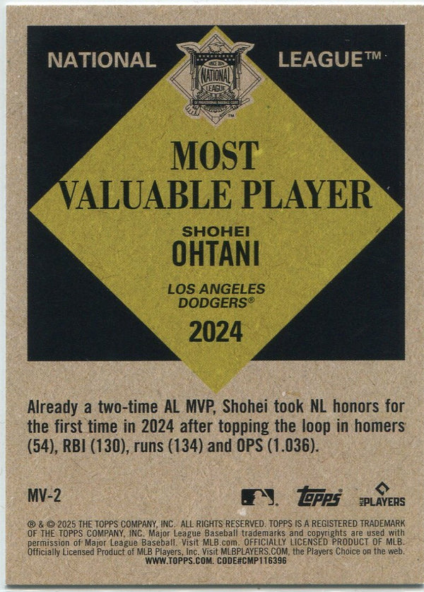 Shohei Ohtani 2025 Topps Update Most Valuable Player Card #MV-2