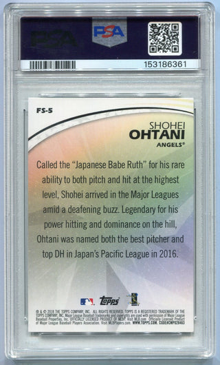 Shohei Ohtani 2018 Topps Future Stars RC #FS-5 PSA Graded 8