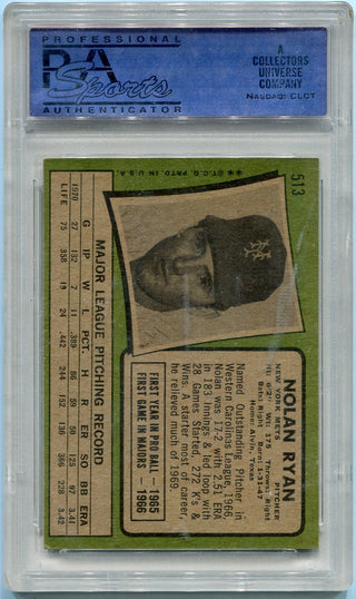 Nolan Ryan 1971 Topps Card #513 PSA Graded 6(OC)