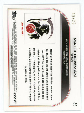 Malik Bowman 2023 Topps Chrome #89