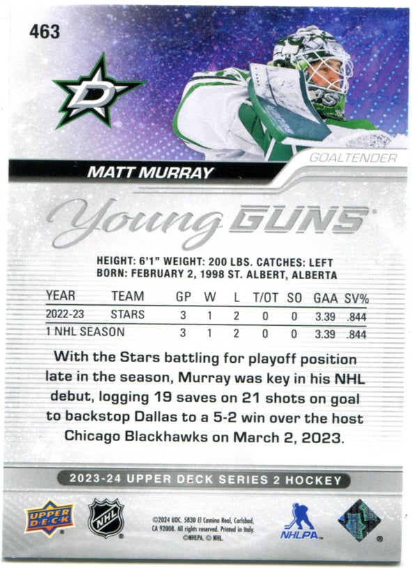 Matt Murray 2023-24 Upper Deck Young Guns RC #463