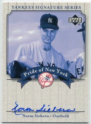 Norm Siebern 2003 Upper Deck Pride of NY Autographed Card #PN-NS