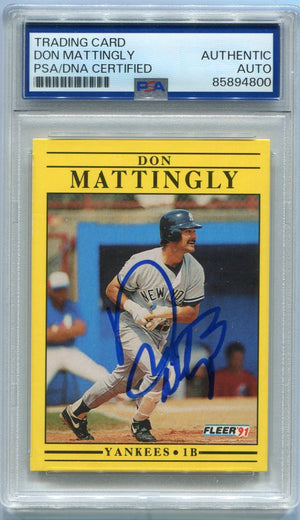 Don Mattingly 1991 Fleer Autographed Card #673 PSA/DNA Certified