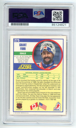 Grant Fuhr Autographed 1990-91 Score Card #275 PSA MT 10