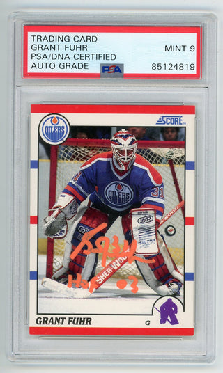 Grant Fuhr Autographed 1990-91 Score Card #275 PSA MT 9