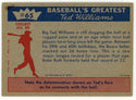 Ted Williams 1959 Fleer Baseball Card #65 August 30, 1958