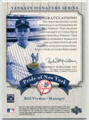Bill Virdon 2003 Upper Deck Pride of NY Autographed Card #PN-BV