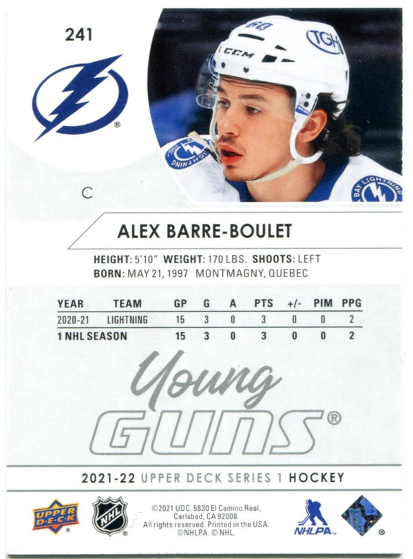 Alex Barre-Boulet 2021-22 Upper Deck Young Guns RC #241