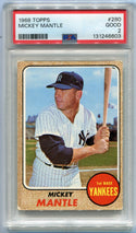 Mickey Mantle 1968 Topps Card #280 PSA Graded 2