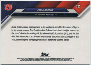 Johni Broome 2024 - 2025 Bowman Now U March Madness NCAA Logo Parallel Card #12 5/25