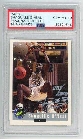 Shaquille O`Neal Autographed 1992 Classic #1 Draft Picks PSA 10 Card