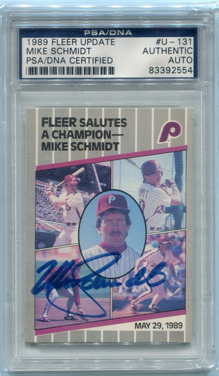 Mike Schmidt 1989 Fleer Update Autographed Card PSA/DNA Certified