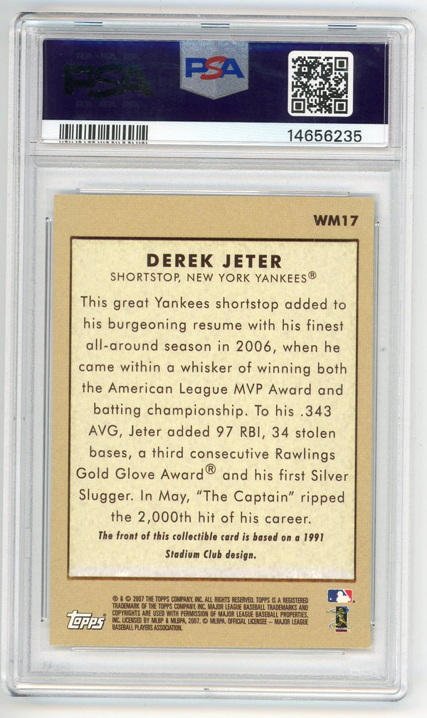 Derek Jeter 2007 Topps Wal-Mart #WM17 PSA GM 10