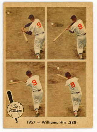 Ted Williams 1959 Fleer Baseball Card #58 1957- Williams Hit .388