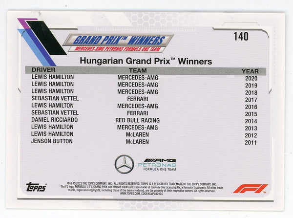 Lewis Hamilton 2021 Topps Card #140