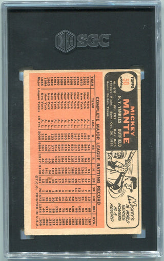 Mickey Mantle 1966 Topps Card #50 SGC Graded 1
