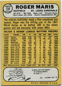 Roger Maris 1968 Topps Card #330