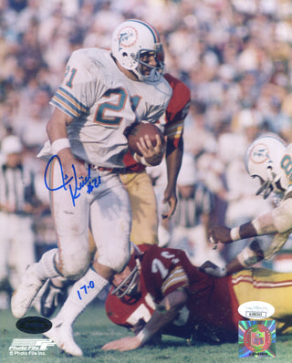 Jim Kiick 17-0 Autographed Miami Dolphins 8x10 Photo (JSA)