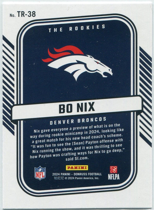 Bo Nix 2024 Panini Donruss The Rookies RC #TR-38
