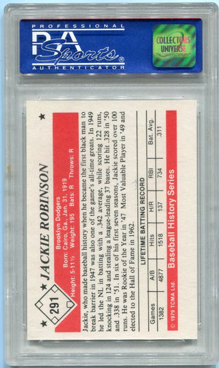 Jackie Robinson 1979 TCMA Baseball History Series Card #291 PSA Graded 9