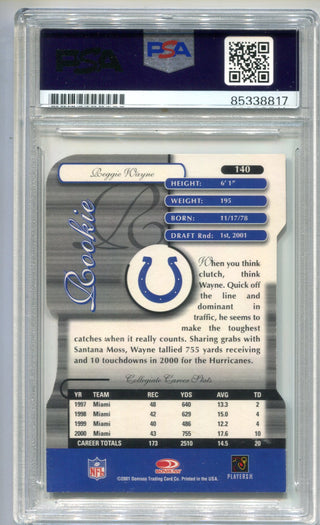 Reggie Wayne 2001 Donruss Elite #140 PSA Auto Auth Card 40/500