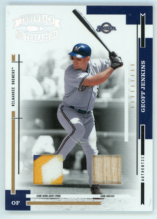 Geoff Jenkins 2004 Donruss Throwback Threads Patch/Bat Relic #106