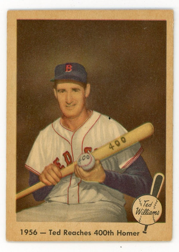 Ted Williams 1959 Fleer Baseball Card #57 1956- Ted Reaches 400th Homer