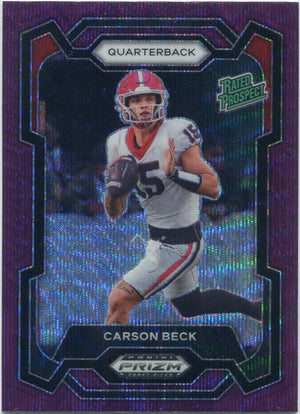 Carson Beck 2024 Panini Prizm Draft Picks Rated Prospect Purple Wave Prizm RC #130