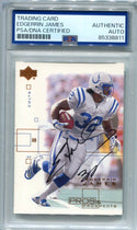 Edgerrin James 2001 Upper Deck Pros & Prospects #37 PSA Auto Auth