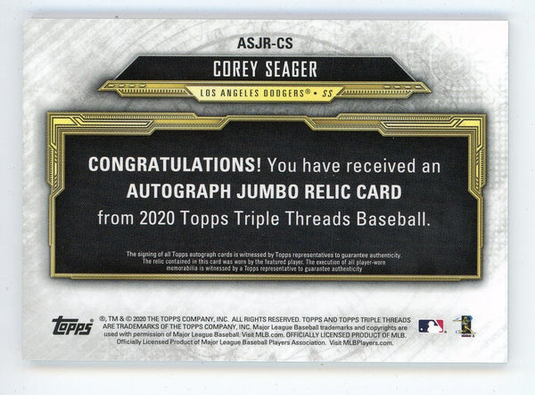 Corey Seager 2020 Topps Autographed Patch Relic #ASJR-CS