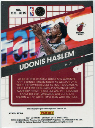 Udonis Haslem 2021 - 2022 Panini Donruss Optic Opti-Graphs Autographed Choice Prizm Card #OG-UHS
