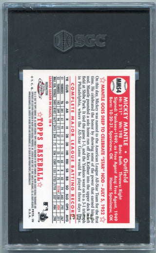 Mickey Mantle 2007 Topps Chrome Mickey Mantle Story White Refractor Card #MMS4 131/200 SGC Graded 9.5