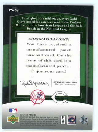 Thurman Munson/Johnny Bench 2007 Upper Deck World Series Patch Card 20/50