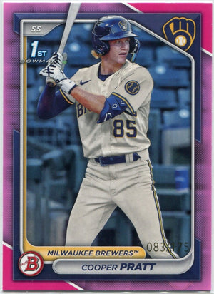 Cooper Pratt 2024 Bowman Prospects Pink Parallel RC #BP-137