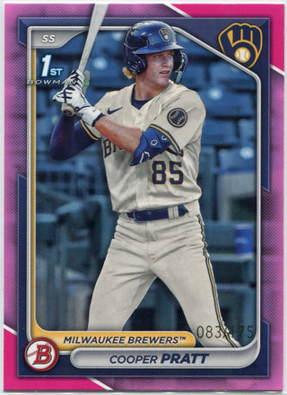 Cooper Pratt 2024 Bowman Prospects Pink Parallel RC #BP-137