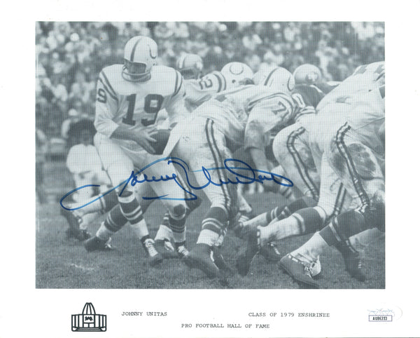 Johnny Unitas Autographed Pro Football Hall of Fame 8x10 Photo (JSA)
