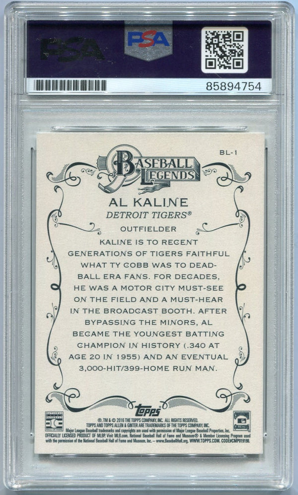 Al Kaline 2016 Topps Allen & Ginter Autographed Card #BL-1 PSA/DNA Certified