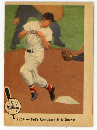 Ted Williams 1959 Fleer Baseball Card #53 1954- Ted's Comeback Is A Success