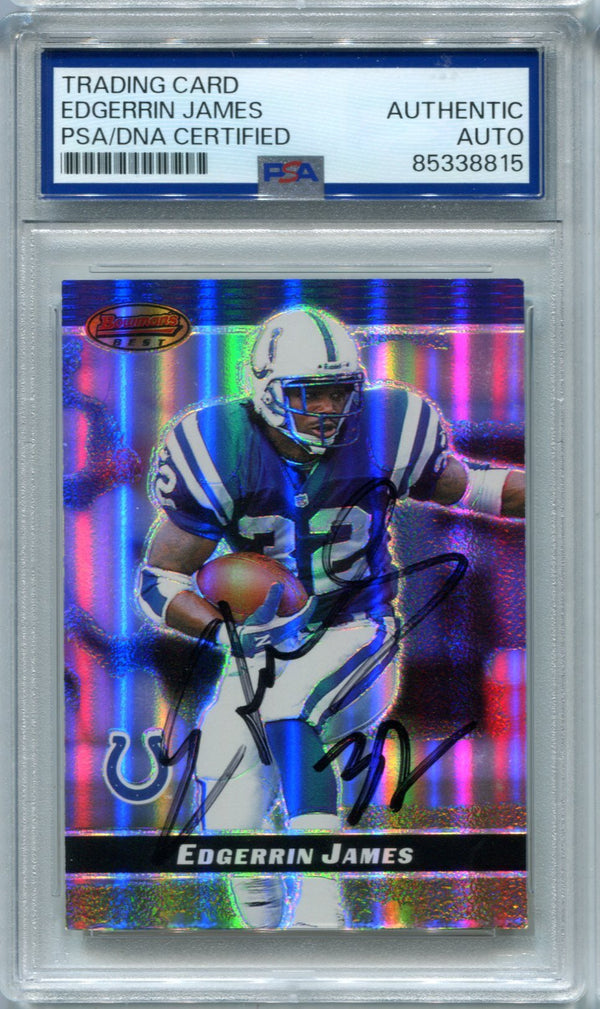 Edgerrin James 2000 Topps Bowmans  #49 PSA Auto Auth Card