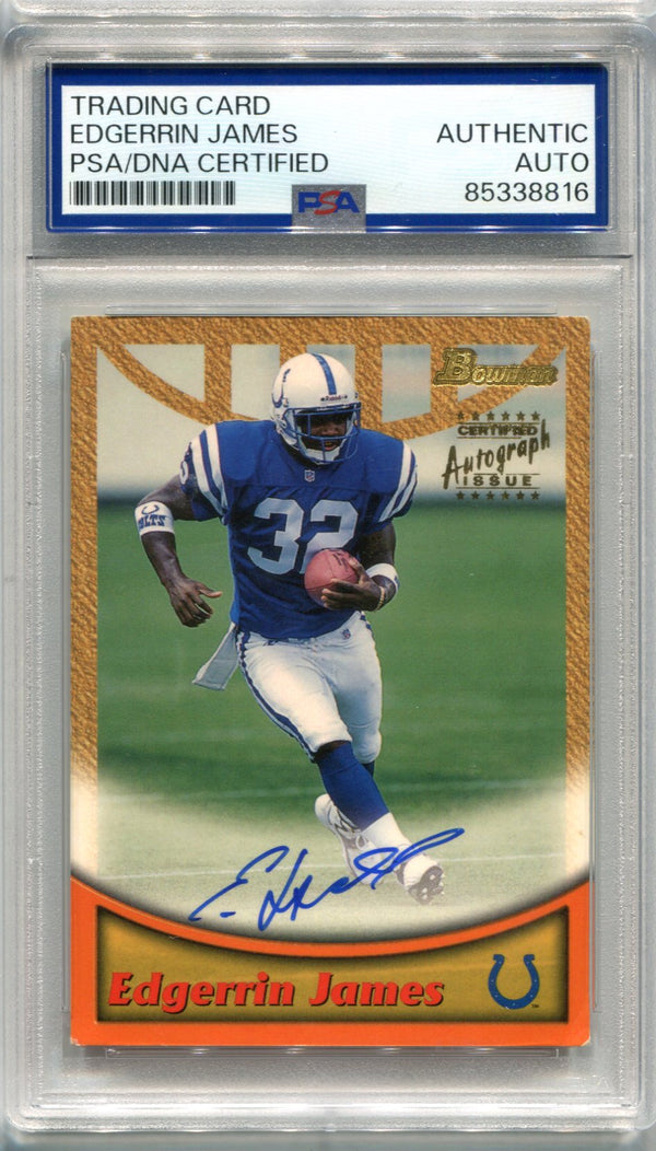 Edgerrin James 1999 Topps Bowman #A3 PSA Auto Auth