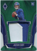 Jaxson Dart 2025 Panini Phoenix Pandora Patch 2 Color Patch Green Parallel RC#PAP-JDT 91/99